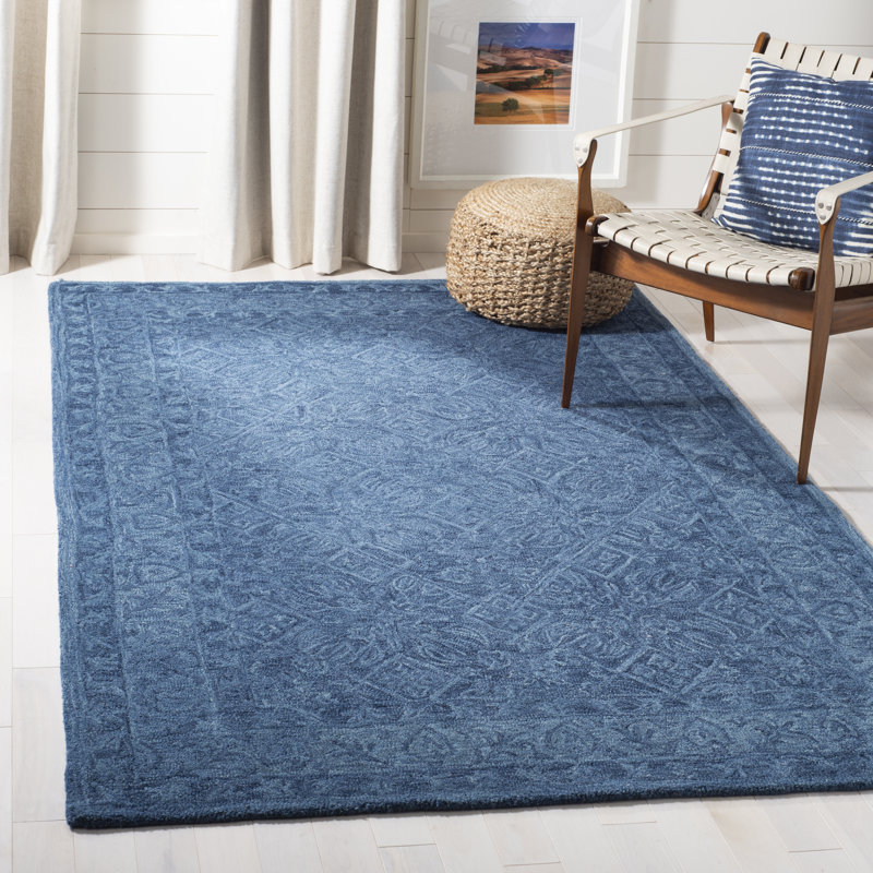 Charlton Home® Pimentel HandTufted Wool Blue Area Rug & Reviews Wayfair